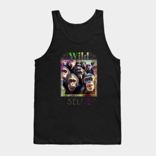 Chimpanzee Ape Wild Nature Funny Happy Humor Photo Selfie Tank Top